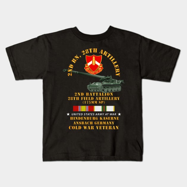 2nd Bn 28th Artillery - 175mm - Hindenburg Ansbach Germany  w COLD SVC Kids T-Shirt by twix123844